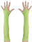 W WIDMANN MILANO Party Fashion - Fingerlose Satinhandschuhe, 80er Jahre, Accessoire zu Faschingskostümen