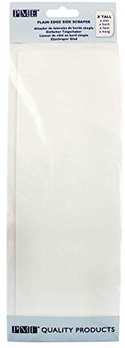 JEM Plain Edge Plastic Side Scraper 10 x 9.3 inces PME Alisador Tartas Extra Alto, 25.4x9.3cm, Blanco, 25.4 x 9.3 x 0.2 cm