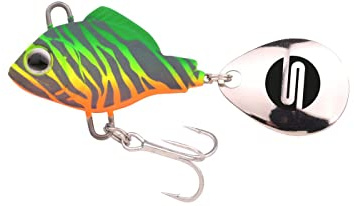 SPRO ASP Spinner UV– Searchbait mit original Gamakatsu Haken zum Angeln auf Raubfisch, Spinnangeln, Gewicht:18g, Farbe:Fire Zebra UV