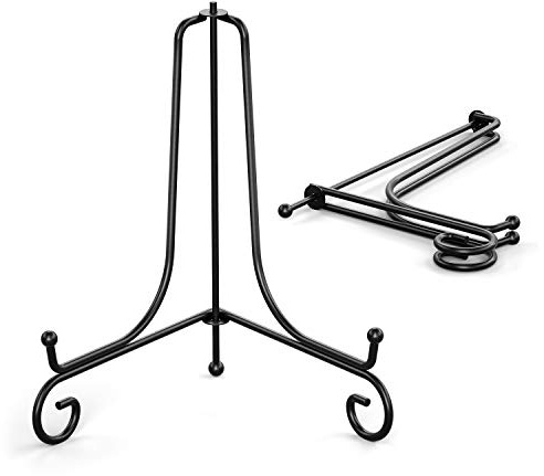 TR-LIFE Plate Stands for Display - 8 Inch Plate Holder Display Stand + Metal Easel Stand for Picture Frame, Decorative Plates, Book, Photo, Collectibles (2 Pack)