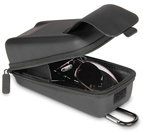 USA Gear Hartschalen-brillenetui - Kompatibel Mit Sonnenbrillen, Sicherheit, Lesen Und Mehr - Top Loading Robustes Hartschalenetui Mit Gürtelschlaufe (Schwarz)