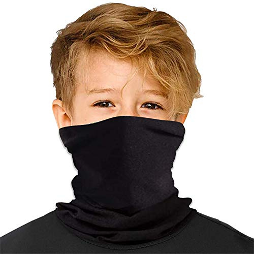 JOGVELO Winter Fleece Neck Gaiter & Ski Tube Scarf for Boys & Girls - Child's Cold Weather Face Cover, Mask & Shield for Comfort, Thermal Retention & Versatility, Black