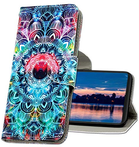 MRSTER Coque pour Huawei P Smart Z, Coque en Cuir Honor 9X, Étui Téléphone Huawei P Smart Z, Motif Coloré Imprimé Housse pour Huawei P Smart Z/Honor 9X. XC1 Mandala