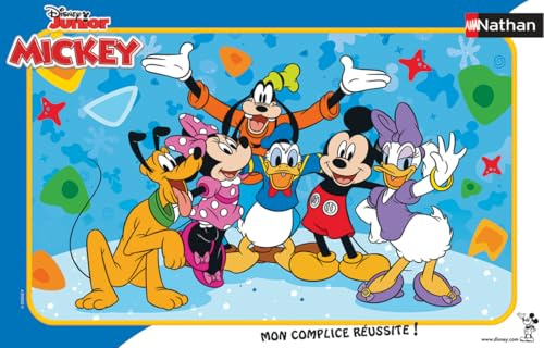 Nathan - Barnpussel - 15-delad ram - Musse vänner - Disney - Flicka eller pojke från 3 år - Pussel av hög kvalitet - Tjock och hållbar kartong - Disney Musse Pigg - 86146