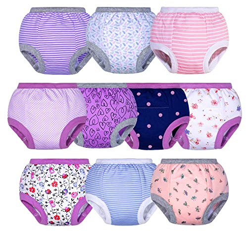 BIG ELEPHANT Lot de 10 Culottes d'entraînement pour Tout-Petits - 100% Coton Unisexe pour bébés Filles, 3T