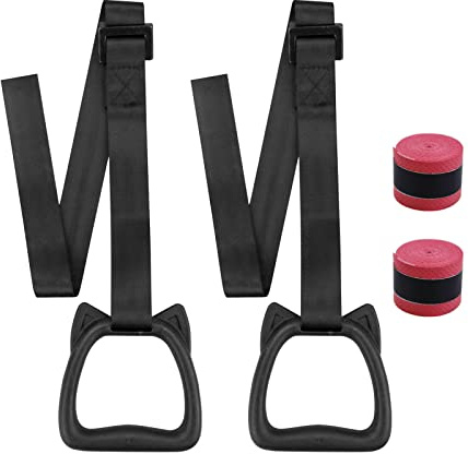 Adjustable Gymnastic Rings With Straps Exercise Strength Training Equipment Pull Up Rings Fitness Children Trapeze Bar Pull Up Gym Rings Kids Home Exercise Rings With Straps Safe Load-bearing 200KG