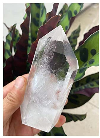 PAKMEZ Varilla de Cristal Transparente Natural Hermosa de 350-400g con Torre de Cristal Natural for Piedras Obelisco