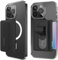 AMAYO - Magnetische Handy Wallet Kartenhalter für MagSafe Wallet mit Fingerhalter - Kartenetui Fingerhalterung Halter Ständer Griff - Halterung für iPhone Zubehör Hülle Case Tasche (Schwarz)