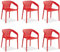 Homestyle4u Gartenstuhl Stapelbar Kunststoff Rot 6er Set mit Armlehnen Wetterfest Gartenmöbel Stühle Modern