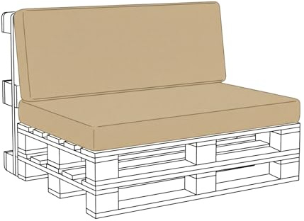 Kosiproducts Pallet Seating Pads & Back Cushions Water Resistant Soft Polyester (Seat Only, Beige)