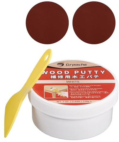 Masilla para Madera Blanca 200g, Compuesto de Relleno para Reparar DañOs en la Madera, Pasta Tapagrietas para Restaurar los Tableros, Mesas, Armarios