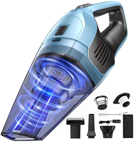 Aspirapolvere a mano, potente, portatile, leggero, senza fili, con durata di 25-30 minuti, batteria ricaricabile e ricarica rapida per auto, tappeto, scale, peli di animali domestici