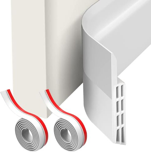 Burlete para Puerta - Burletes para Puertas 2 Unidades - 1M x 5CM Blanco | Protector Bajo Puerta, Adecuado para Puertas de Madera, Metal y Cristal