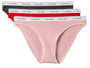 Calvin Klein Women's BIKINI 3PK 000QD5207E Bikini, Red (CHARCOAL GREY/ADRENILINE RUSH/SUBDU), S