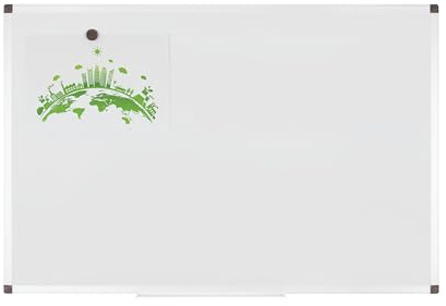 Bi-Office Ayda Biofusion Magnetisk Whiteboard, 900 x 600 mm, Lackad Stålyta, Naturlig Aluminiumram med Kokosbiokompositer