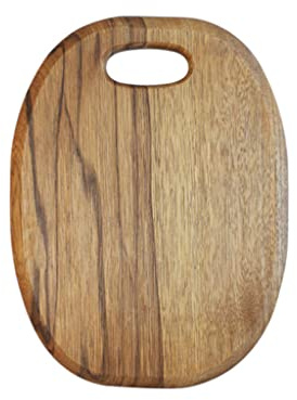 CHFYIJYHM Tabla de Cortar Premium de Doble Cara con Asas, Tabla de Cortar de Madera for Cocina, Tablas de Cortar ovaladas for Carne, Verduras y Frutas. Tabla for trinchar Carne o Verduras.(L)