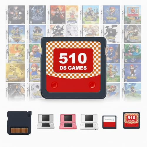 510 en 1 cartouche de jeu DS – combo classique rétro de carte avec 510 jeux – compatible avec NDS, NDSi, 2DS, 3DS, new 3DS & DS Lite