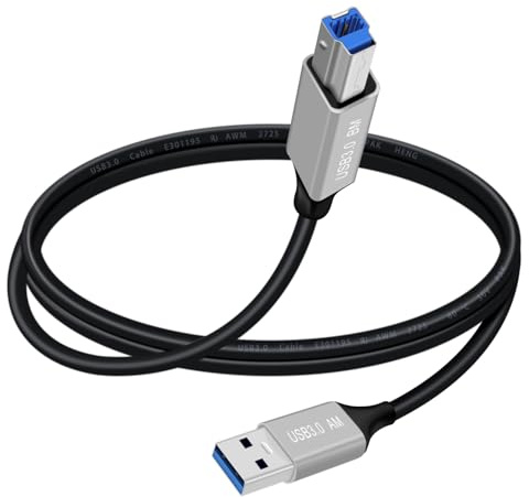 YINGAYOU Cavo USB 3.0 Stampante Cavo USB Type B 3.0 Super Velocità 5 Gbps, per Scanner, Dischi Rigidi Esterni, Stampanti Multifunzione (USB A, 0.5 m)