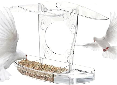 Mangeoire De Fenêtre,Acrylique Transparent Maison Organisateur Alimentaire,Boîte D'extérieur | Pour Ara Perroquets Moineau Perruches Cocorite Conuro Calopsite