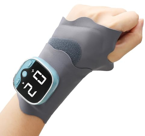 Massaggiatore per le mani, dispositivo per il rilassamento del polso senza fili, sistema terapeutico di compressione del palmo riscaldato, stimolatore lenitivo portatile per muscoli e articolazioni