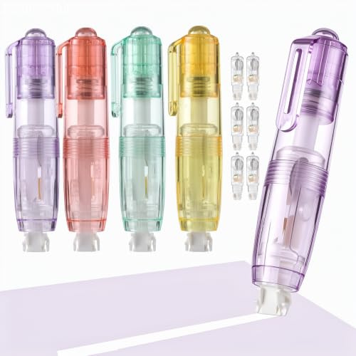 Yoosso Correction Tape Pen Set, 4 Pens + 6 Refills, 6m x 6mm, White