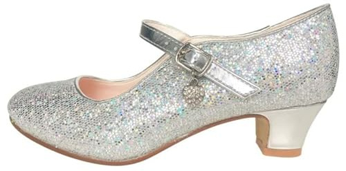 La Seno Rita Princess Glitter Elsa Frozen Spanska Flamenco skor, silver, 31 EU