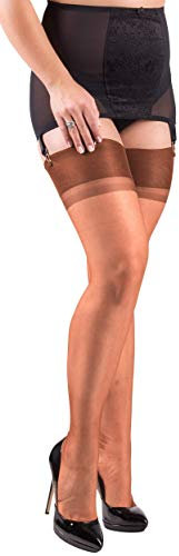 Vicky's Nylons Echte Nahtnylons Nahtstrümpfe 100% Nylon in Kupfer Gr. S bis XL (8,5 bis 11) Susan Ferse (8 1/2)