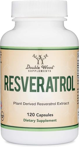Resveratrol Supplement 500mg Per Serving, 120 Capsules (Resveratrol Polygonum Root Extract Providing 50% Trans Resveratrol) Healthy Aging Support by Double Wood