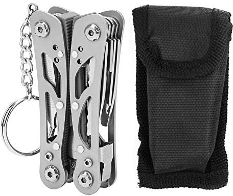 Alicates plegables, multifuncional, tamaño de bolsillo, alicates plegables, destornillador, cuchillo, herramienta múltiple para equipo de campamento al aire libre, equipo de viaje