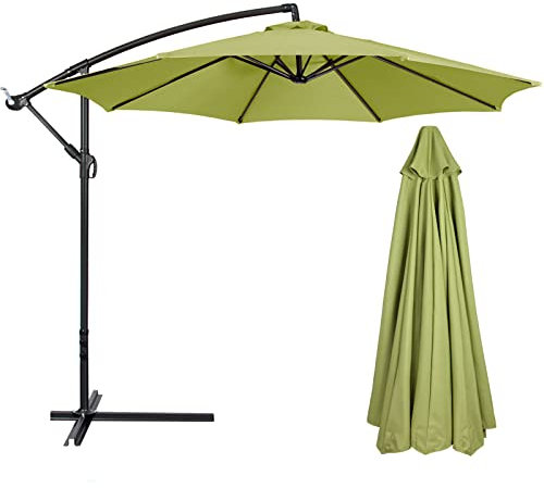 AUPSU Garden Parasol Umbrella Canopy, Patio Replacement Parasol Cover Umbrella Cover for Garden Yard Patio Deck (Roof Canopy Only)(Green, 3M6Ribs)