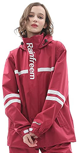 SJASD Giacca Tuta Antipioggia Moto Uomo Donna per Il Ciclismo Abbigliamento Impermeabile Tuta Antipioggia Moto Giacca Pantaloni Antiacqua,con Cappuccio Removibile Cappotto Riflettente Poncho