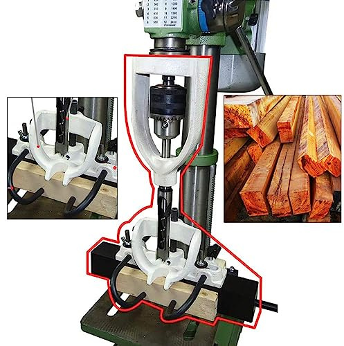 Mortasatrice da banco per la lavorazione del legno, con foro quadrato, strumento di precisione con 4 punte per mortasare accurate, ideale per falegnami e appassionati di fai da te
