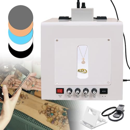 Studio fotografico portatile Light Box e Soft Box con giradischi automatico e supporto sospeso, tenda da tiro professionale dimmerabile con 4 luci LED+5 piastre colorate,per artigianato,TB20