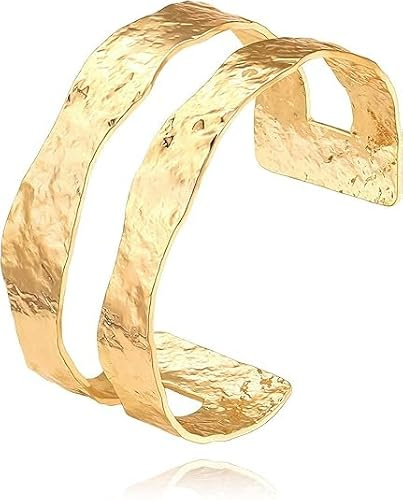 Pulsera Dorada Mujer, Pulsera Mujer Oro, Pulseras Pan de Oro, Brazalete Mujer, Pulseras Acero Inoxidable Mujer, Joyas de Oro para Mujer, Regalos de Cumpleaños para Niñas y Mujeres (B)