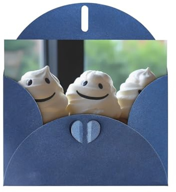 Tarjetas navideñas de masa blanca (10 piezas) con sobres azules, adecuadas para aniversarios de boda e invitaciones de fiesta