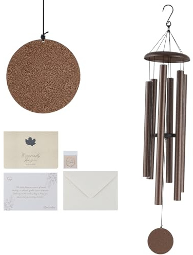 VEVOR Campanelli Eolici per Esterni 1270 mm Campanelli Eolici dai Toni Profondi con 6 Tubi, Campanelli Eolici Commemorativi per Anniversario, Decorazioni per Patio, Portico, Giardino, Venature di Rame
