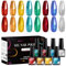 MTSSII Metall Spiegel Nagellack Set 8 Farben Metallic Nagellack Rot Blau Grün Nail Polish Geschenke für Salon Home DIY Maniküre für Nail Design High Gloss 7ML