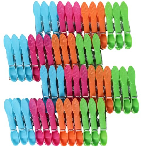 ​​48 Pcs Strong Plastic Clothes Pegs - Non-Slip Laundry Clips with Durable Spring for Washing Line, Indoor & Outdoor Use (Multicolor)​