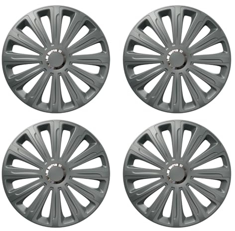 Shield Autocare Car Wheel Trims | Set of 4 Hub Caps Universal Fit Cover Protectors (Trend, Graphite, 14 Inch)