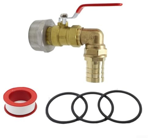 Yuanpgky Válvula de repuesto para grifo de salida, diseño a prueba de fugas para tambores de aceite de 200 L y contenedores de agua, incluye anillos de sellado y cinta de instalación (32 mm)