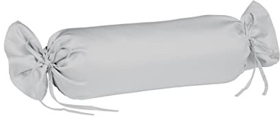 sleepling Satin Kissenbezug, Kissenhülle Nackenrolle aus 100% seidig weicher Baumwolle, Bezug Zierkissen, 60 Grad, Ökotex 100, Made in EU, 15 x 40 cm, Silber