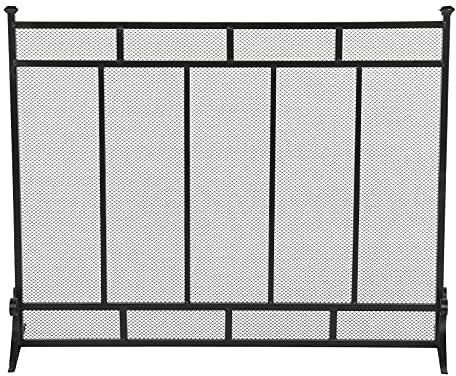 SERUMY Pare-étincelles Écran de cheminée Écran Vertical Grille Décorative Iron Mesh 99x30.5x79cm Pare-feu
