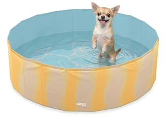 AQPET AqpetFriends Piscina in plastica per Cane Animali Domestici Pieghevole da Giardino Fantasia Sea, 80 x 20 cm