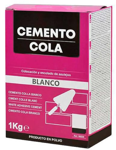 Acan Tradineur - Cemento Cola en Polvo, encolado, colocación y fijación de Azulejos, Superficies horizontales y Verticales, Interior y Exterior, Fabricado en España (Blanco - 1 kg)