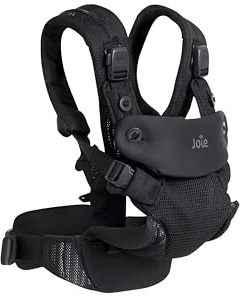 Joie Savvy Air 4-in-1 Mesh Baby Carrier – Breathable, Ergonomic Baby Carrier with 4 Carry Positions, Cooling Mesh Fabric, Padded Straps, and Lumbar Support (Coal)