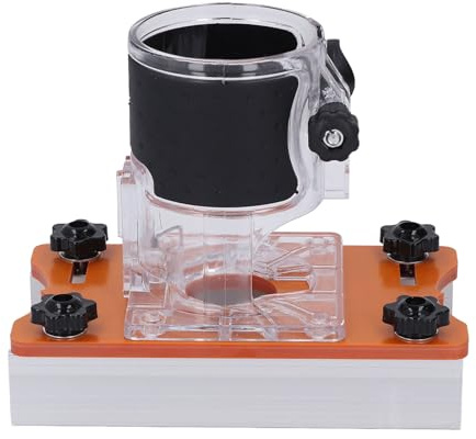 Wood Trimmer Router Base, 2 in 1 Invisible Fastener Slotting Bracket Woodworking Router Base Mortising Jig Wood Trimmer Router Tool with Slotting Board Transparent Cover Milling Cutter 3 Fastening