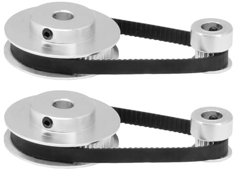 Tiardey 2 Pezzi GT2 Ruota sincrona 20 e 60 Denti 8 mm Foro puleggia dentata in Alluminio con 2 Pezzi Lunghezza 200 mm Larghezza 6 mm Cinghia per sistemi Meccanici di precisione