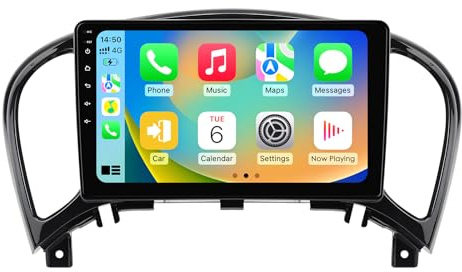 Ossuret Auto radio för Nissan Juke (2010–2014), 9 Zoll Android 14 pekskärm 2 + 32 GB GPS-navigering med Carplay Android Auto WiFi Bluetooth USB rattstyrning TPMS OBD2 Dab +