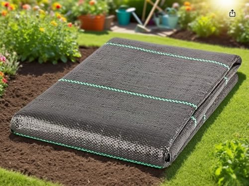 Welzona Barrera para malas hierbas para jardín, 2 m × 10 m, permeable al agua, red de malas hierbas con alta estabilidad UV, tela resistente a las lágrimas para control de malas hierbas