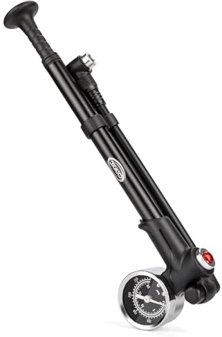 CXWXC Hochdruck Dämpferpumpe, max. 300 PSI Federgabel & Heckfederung, Hebelschloss an Düse ohne Luftverlust Silber (Schwarz)